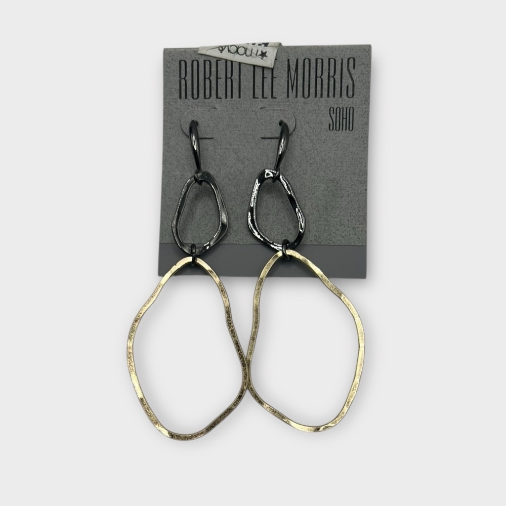 Robert Lee Morris Hammered Earrings - Picture 2 of 3